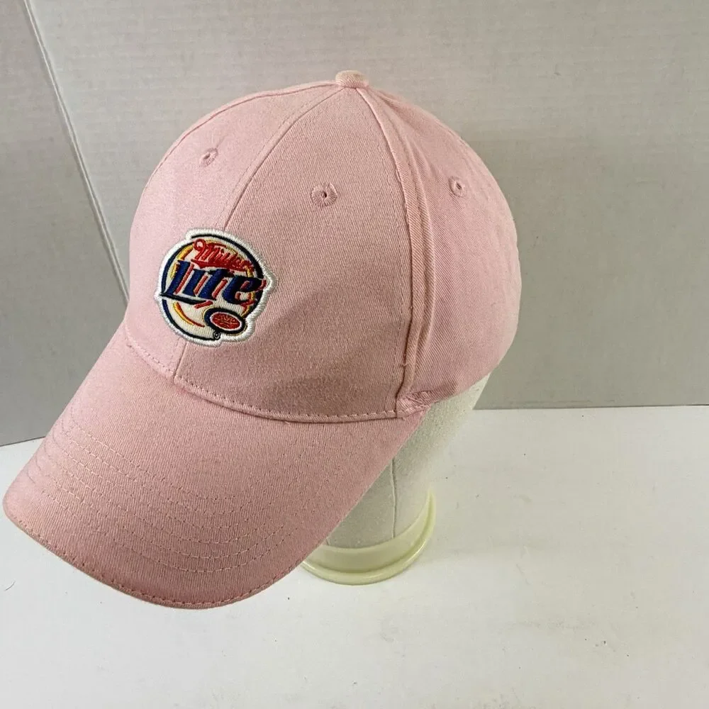 Miller Lite Women's Adjustable Hook & Loop Back Hat  Logo Pink